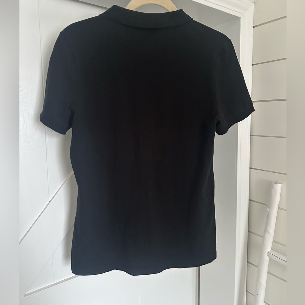 Burberry Black Polo Shirt with Gold Logo Large Chest 36 L 25. Like new - Picture 5 of 6